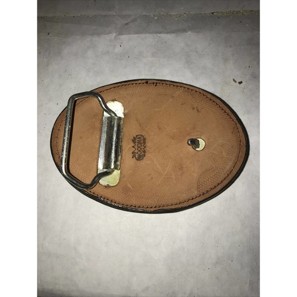 Nocono Leather Belt Buckle Embroidered Bucking Bronco - Picture 2 of 3